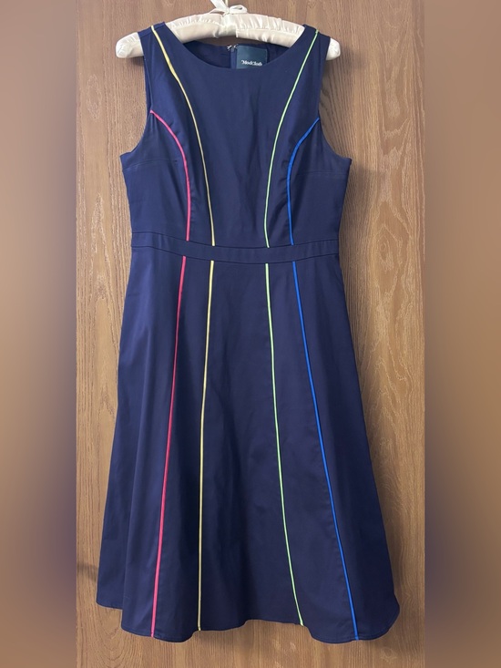 Modcloth Dresses & Skirts - ModCloth Navy Dress with Neon Piping